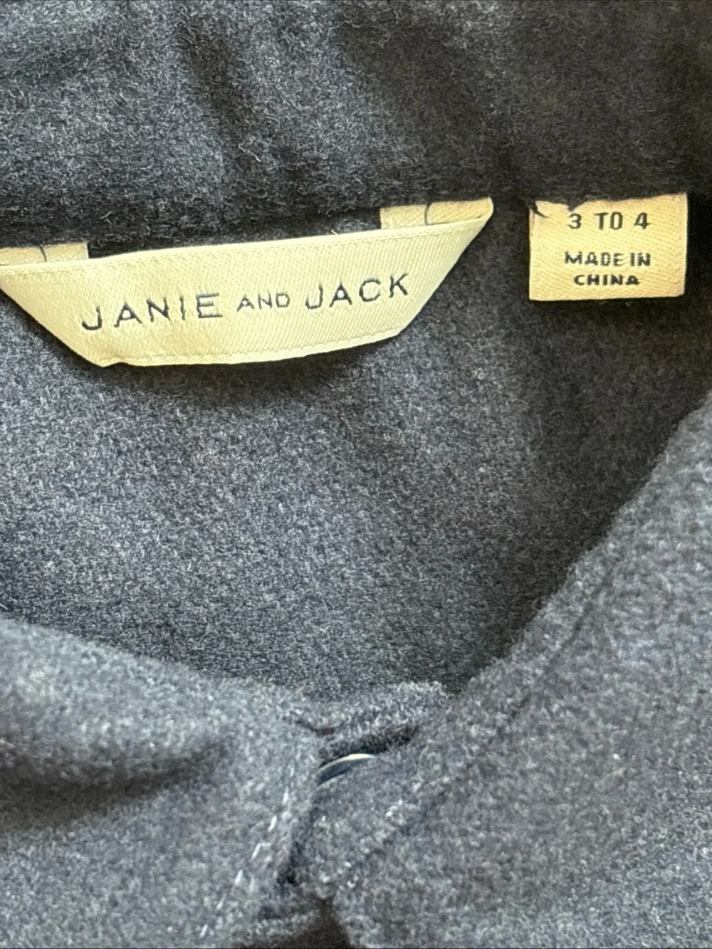 Janie And Jack Boys The Twill Shirt Jacket Size 3 to 4 Navy Blue Button Front